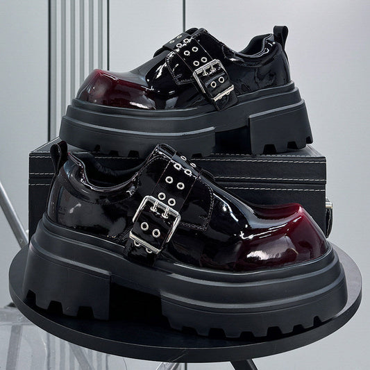 Chunky Patent Leather Buckle Loafers