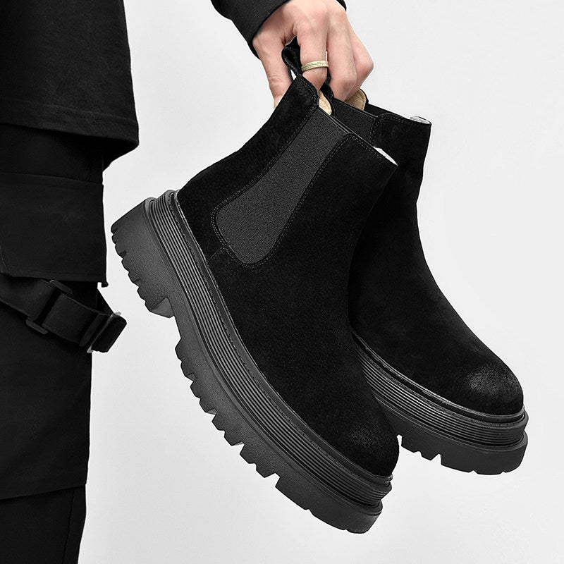 Suede Side Gore Thick Sole Short Boots