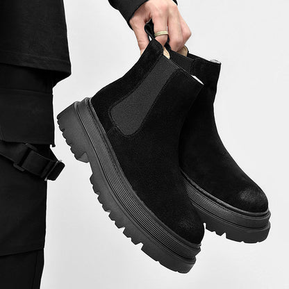 Suede Side Gore Thick Sole Short Boots