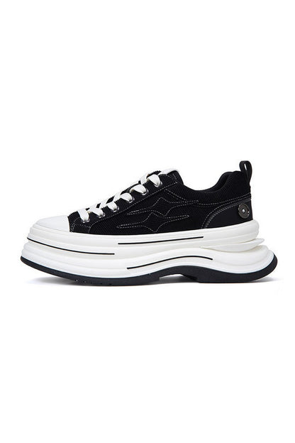 Black Platform Canvas Sneakers