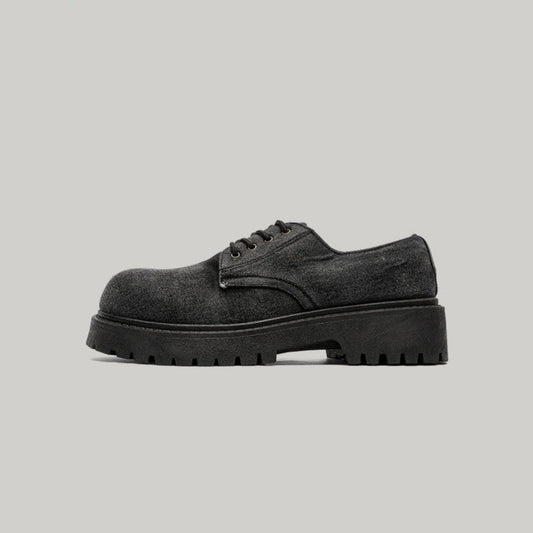 Cartoon Embossed Platform PU Leather Shoes