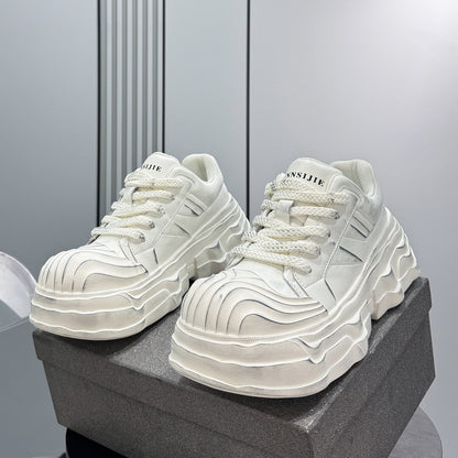 Panel Platform Chunky Sole Sneakers
