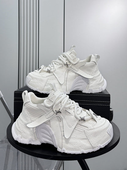 Embroidery Panel Chunky Sole Sneakers