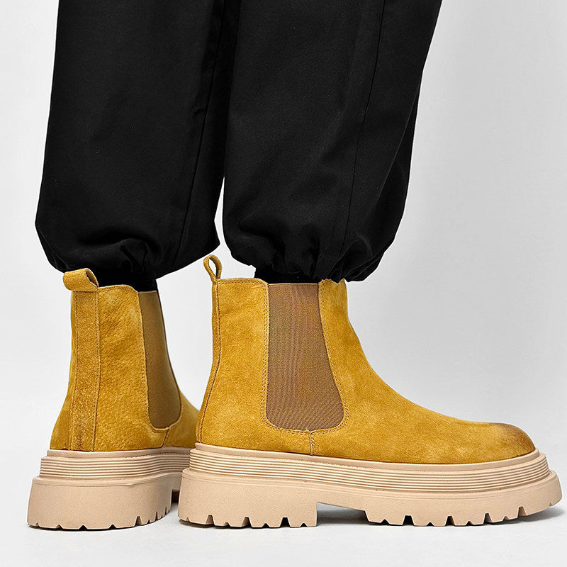 Suede Side Gore Thick Sole Short Boots