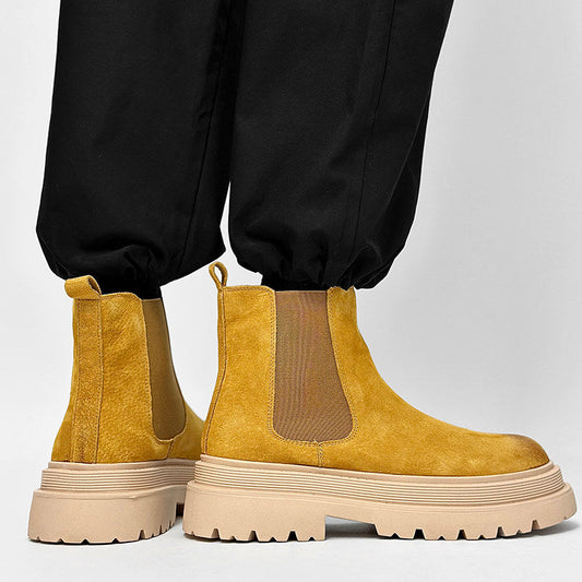 Suede Side Gore Thick Sole Short Boots