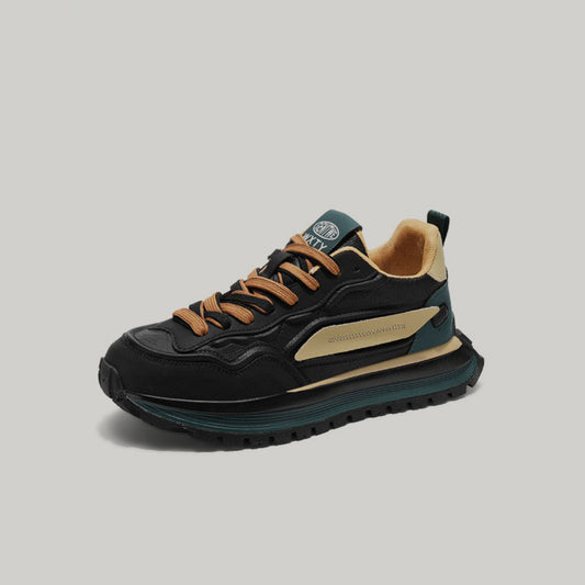 Color-Block Panel Trail Lace-Up Sneakers