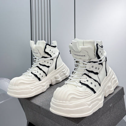 Studs Lace Up Platform Chunky Sole Sneaker