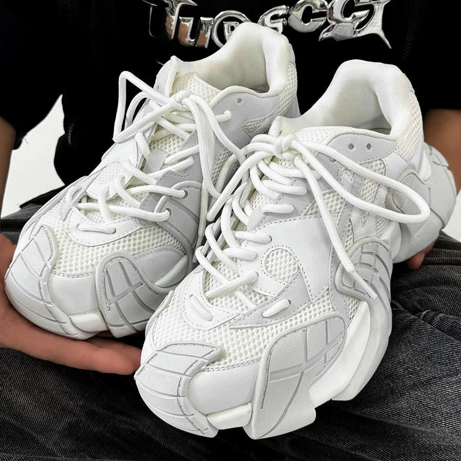 Chunky Sole Mesh Design Large Toe Shoes