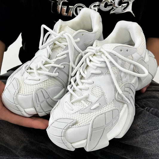 Chunky Sole Mesh Design Large Toe Shoes