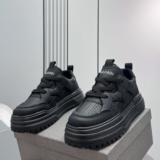 Panel Platform Thick Sole Sneakers