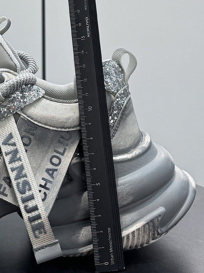 Glitter Strap Metallic Air Sole Sneakers