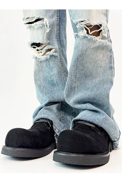Chunky Suede Platform Derby Shoes