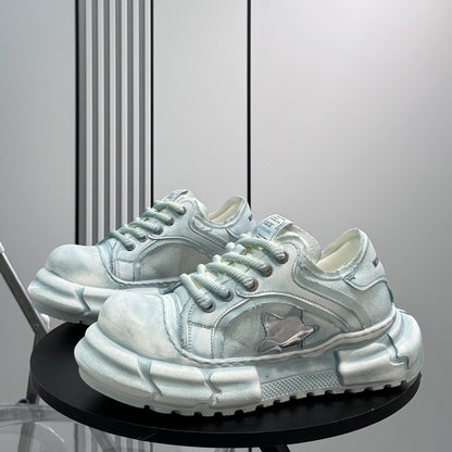 Round Toe Breathable Platform Height Increase Sneakers