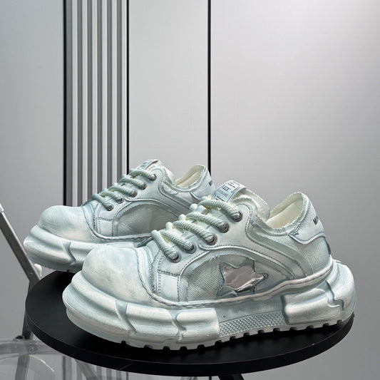 Round Toe Breathable Platform Height Increase Sneakers
