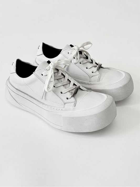 Canvas Round-Toe Derby-Inspired Flat Sneakers