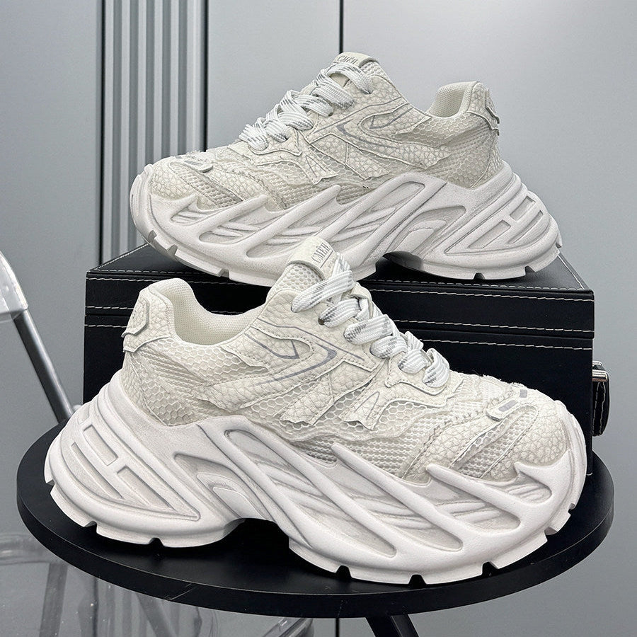 Mesh Washed Thick Sole Sneakers