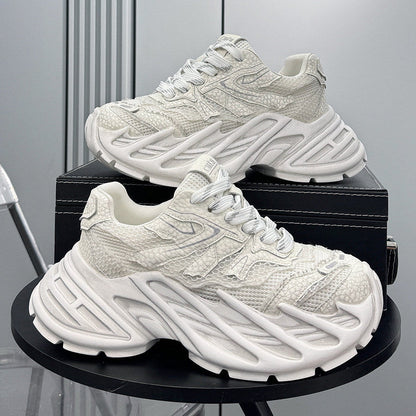 Mesh Washed Thick Sole Sneakers