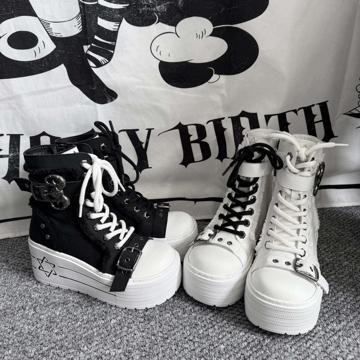 Punk Canvas Platform Sneaker Boots