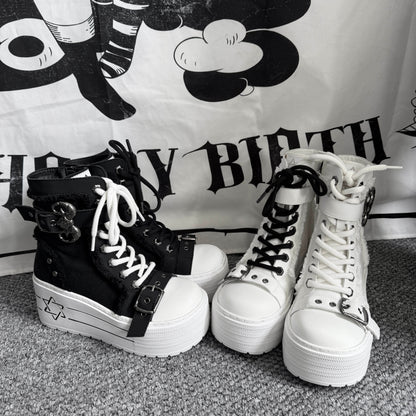 Punk Canvas Platform Sneaker Boots
