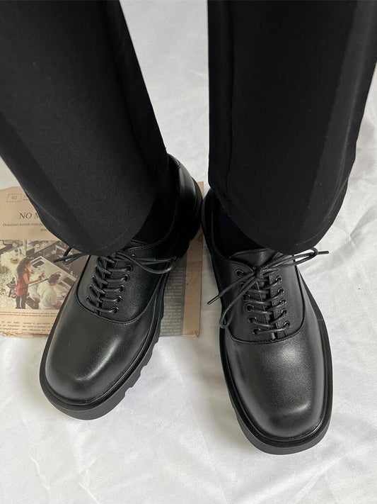 Lace Up Thick Sole Classic Round Toe Shoes