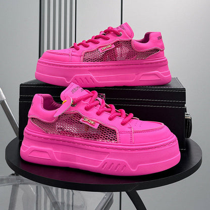 Chunky Platform Mesh Lace-Up Sneakers