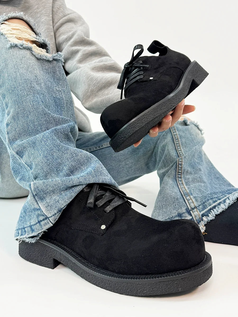 Chunky Suede Platform Derby Shoes