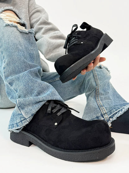 Chunky Suede Platform Derby Shoes