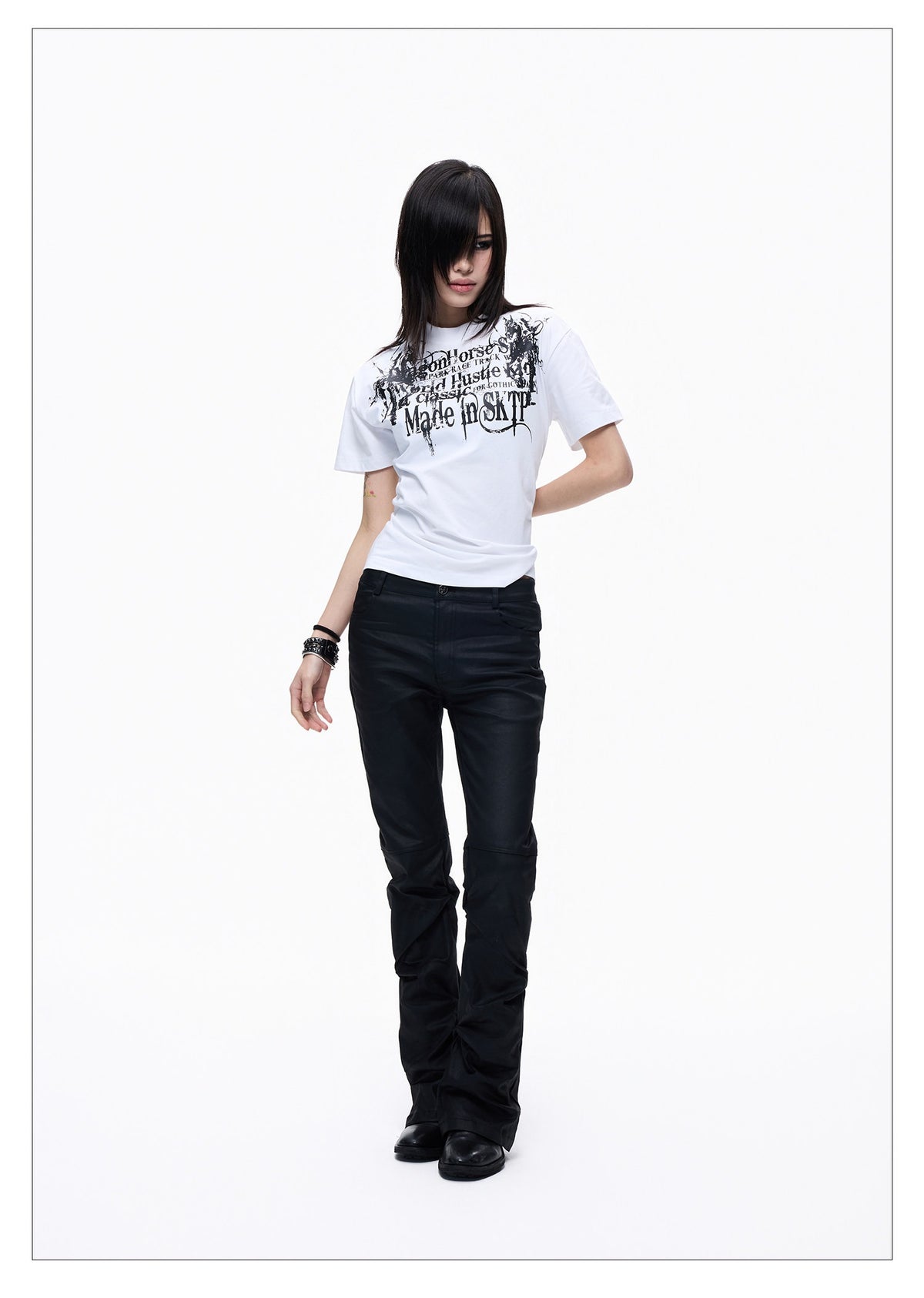 White Crewneck Wide-leg Short-sleeve T-shirt