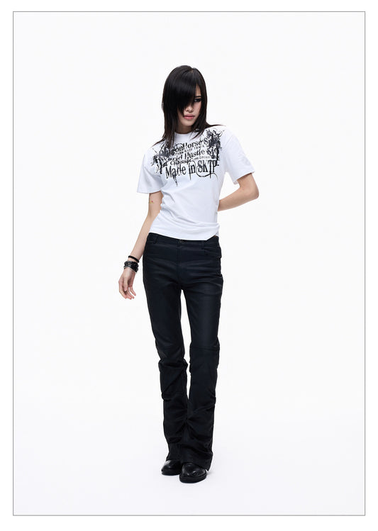 White Crewneck Wide-leg Short-sleeve T-shirt