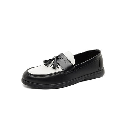 Tassel Patchwork Slip-On Loafers