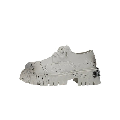 Paint Splatter Platform Lace-Up Shoes