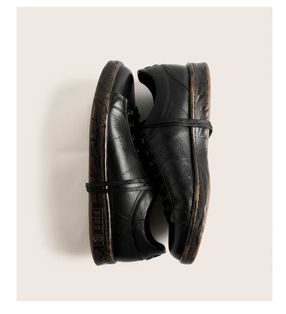 Minimalist Black Casual Derby Sneakers