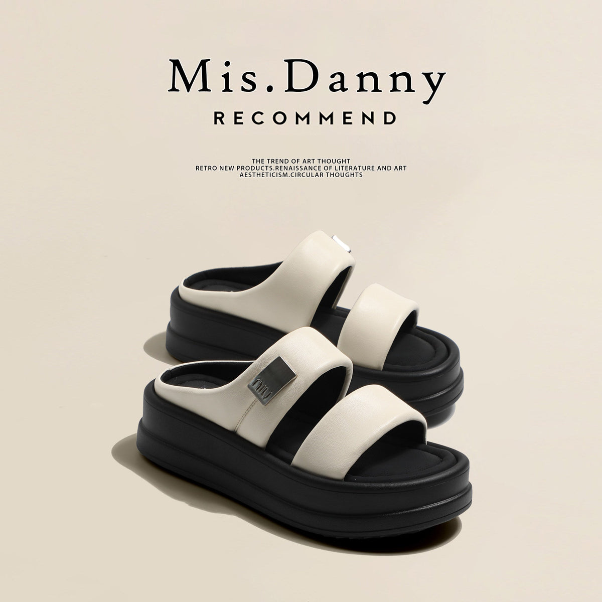 Height-Increasing 5cm Platform Super Soft Single-Strap Sandals