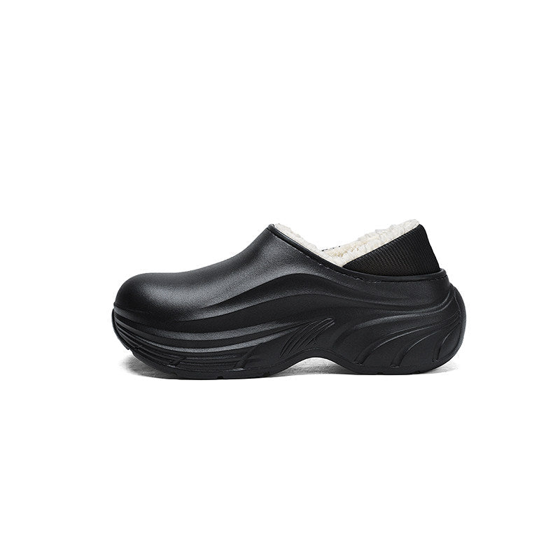 Fake Fur Lined Platform Slip-On Mules