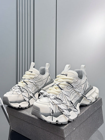 Mesh Panel Rope Lace Chunky Sole Sneakers