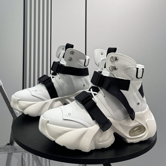 Strap Buckle Air Sole Chunky Sole Sneaker Boots
