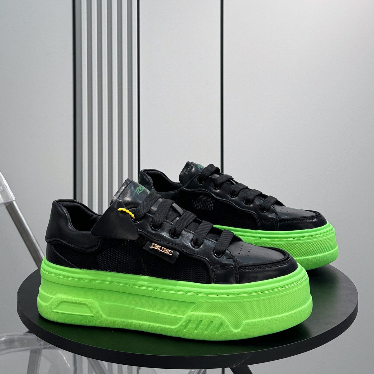 Chunky Platform Mesh Lace-Up Sneakers