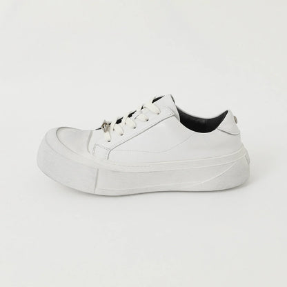 Thick Sole Lace-Up PU Leather Shoes
