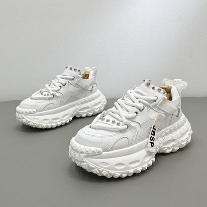 Chunky Platform Studded Lace-Up Sneaker Boots