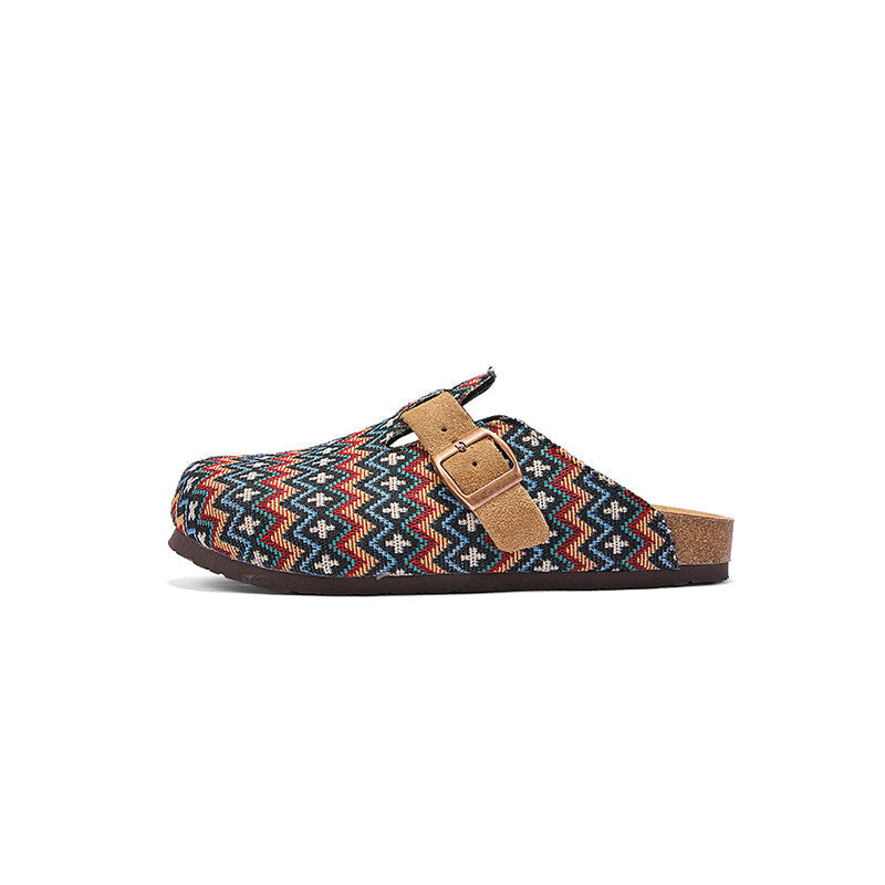 Retro Style Slip-On Cork Mules