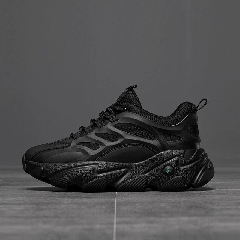 Thick Sole Mesh Lace-Up Sneakers