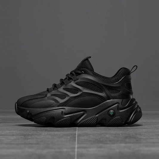 Thick Sole Mesh Lace-Up Sneakers