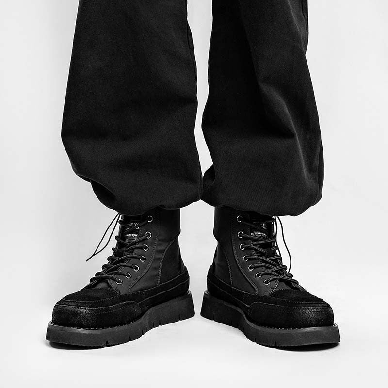 Functional High-Top Lace-Up Boots