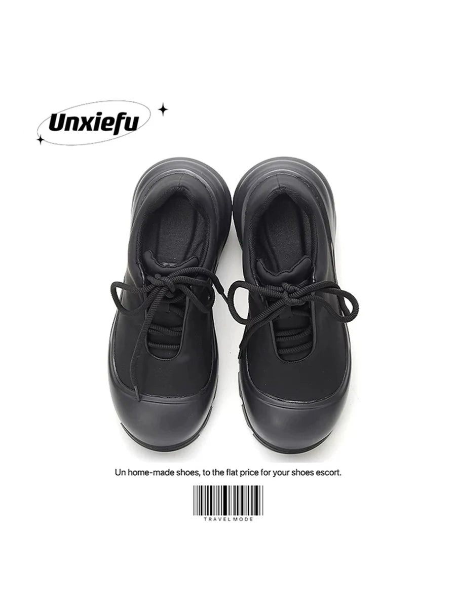 Black Samurai Image Chunky Sole Dad Sneakers