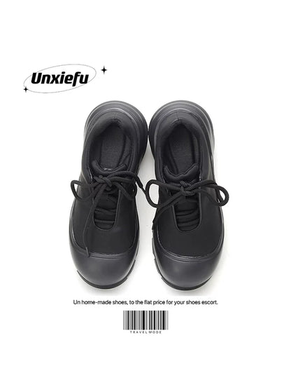 Black Samurai Image Chunky Sole Dad Sneakers