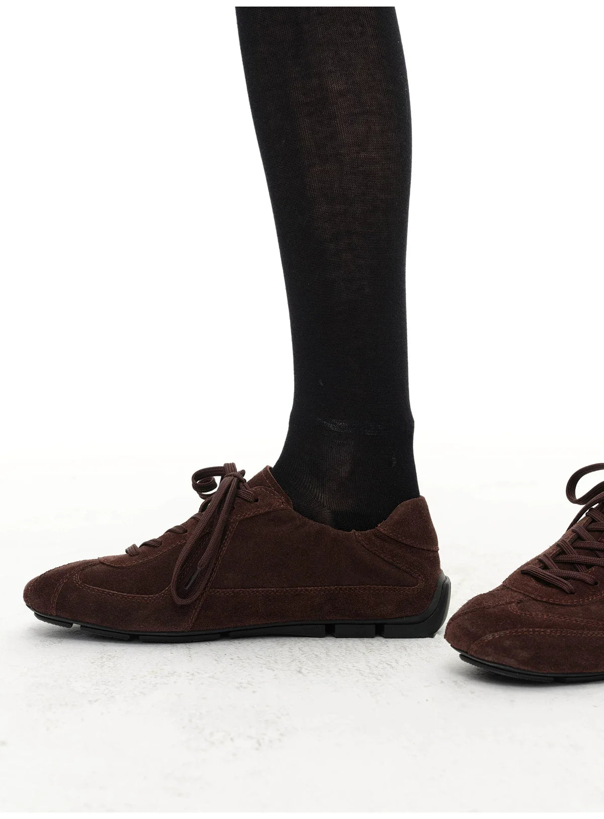 Suede Minimalist Lace-Up Sneakers