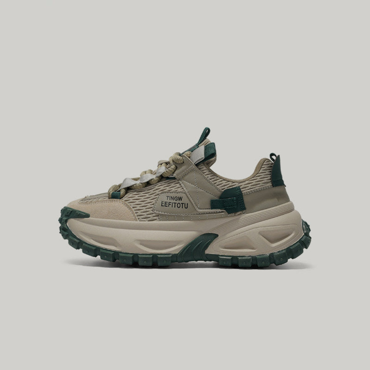 Color Block Tire Sole Chunky Sole Lace-Up Sneakers