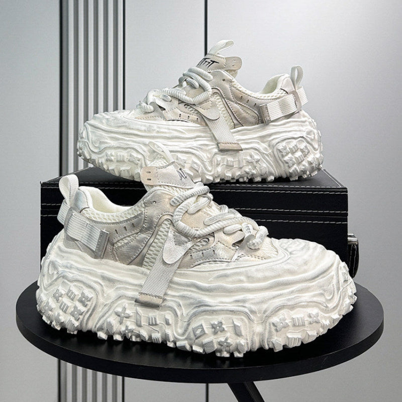 Metallic Strap Platform Chunky Sole Sneakers