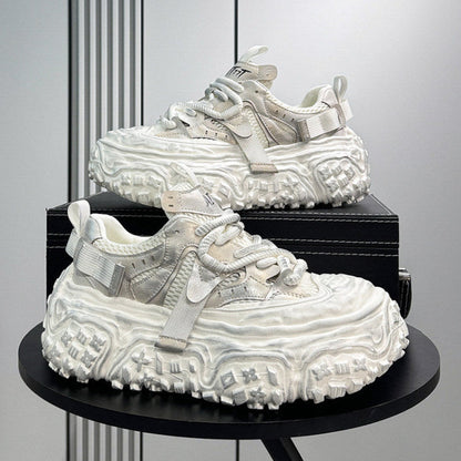 Metallic Strap Platform Chunky Sole Sneakers