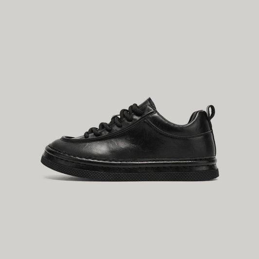 Waterproof PU Leather Lace-Up Sneakers
